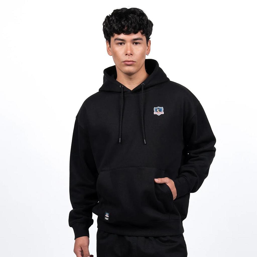 Poleron Hombre Hoodie Colo Colo Urbano Escudo Bordado