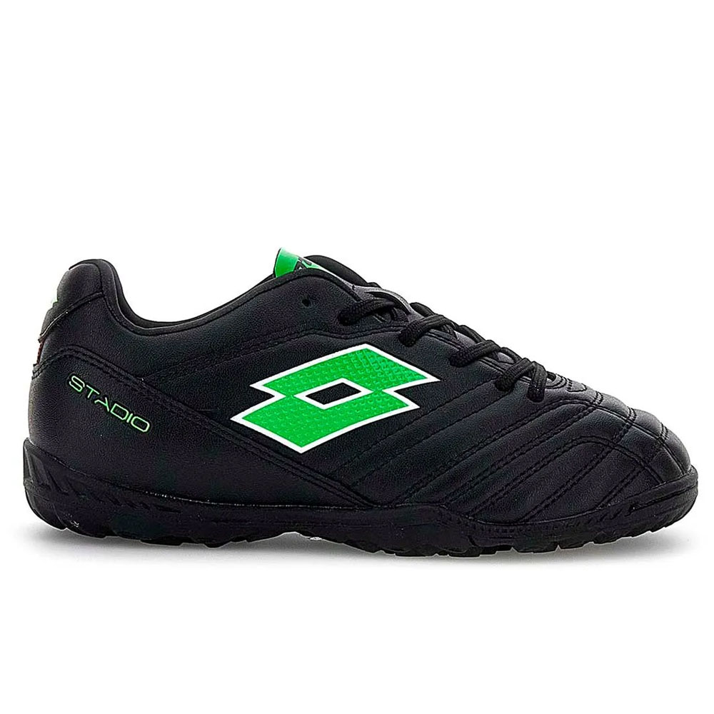 Zapatilla Baby Fútbol Niño Lotto Stadio 705 TF JR Negro/Verde