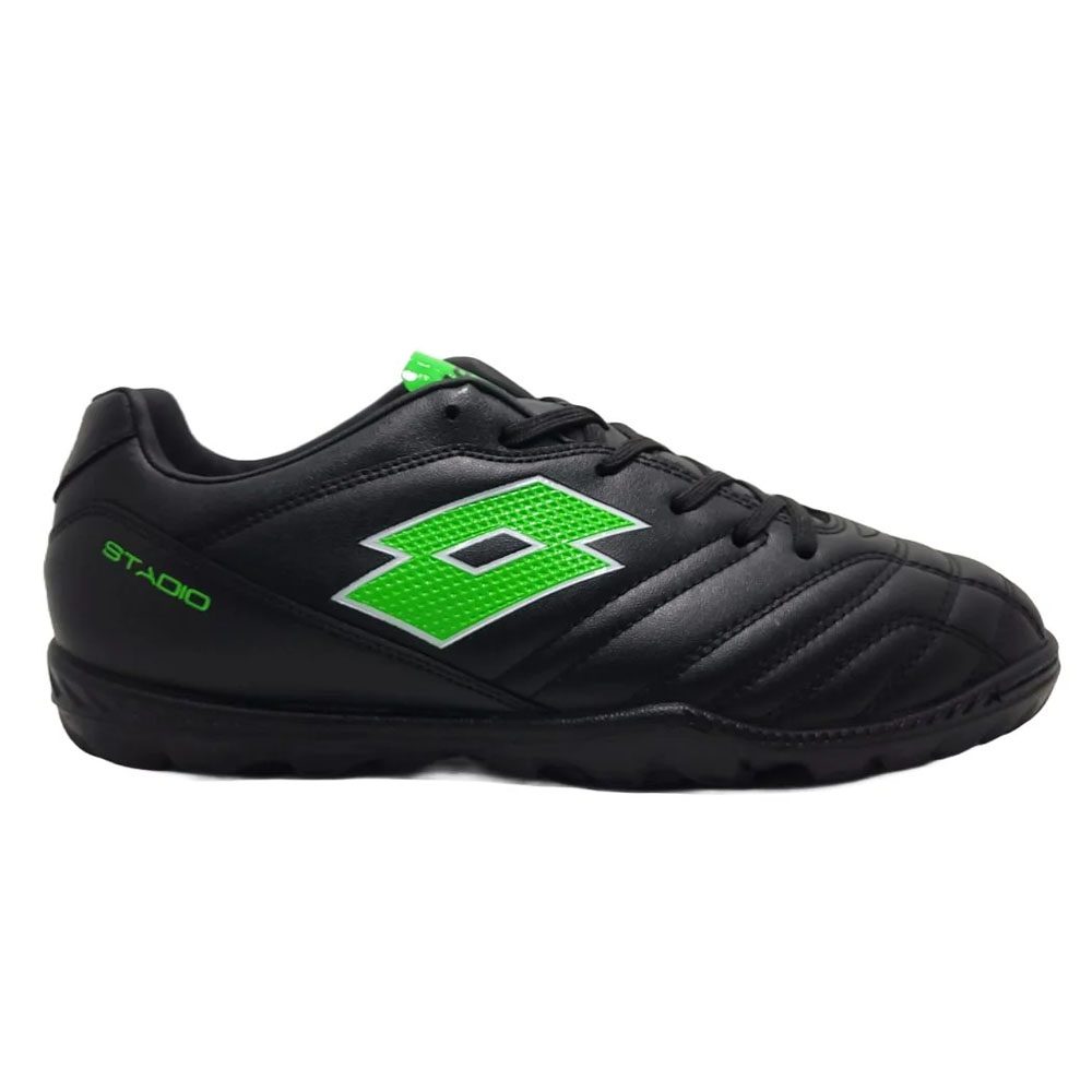 Zapatilla Baby Fútbol Juvenil Lotto Stadio 705 TF JR Negro/Verde
