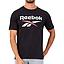 Polera Hombre Reebok Deportiva Algodón Logo Frontal Negra