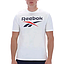 Polera Hombre Reebok Deportiva Algodón Logo Frontal Blanco