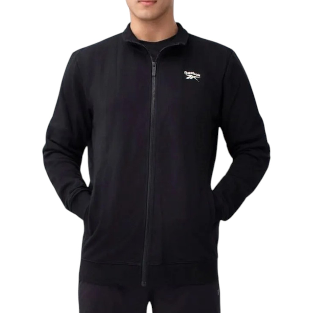 Polerón Reebok Hombre Deportivo Negro Cierre Completo
