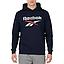 Polerón Hoodie Hombre Reebok Azul Navy  Logo Blanco