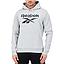 Polerón Hoodie Hombre Reebok Gris Melange Logo Negro