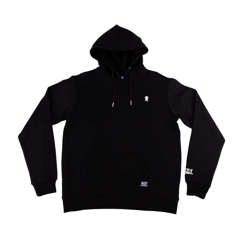 Polerón Hoodie Hombre Grizzly Griptape OG Bear Negro Blanco