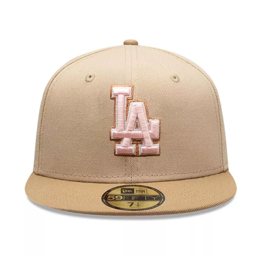 Joceky Gorra 59Fifty Los Angeles Dodgers Beige - Rosado