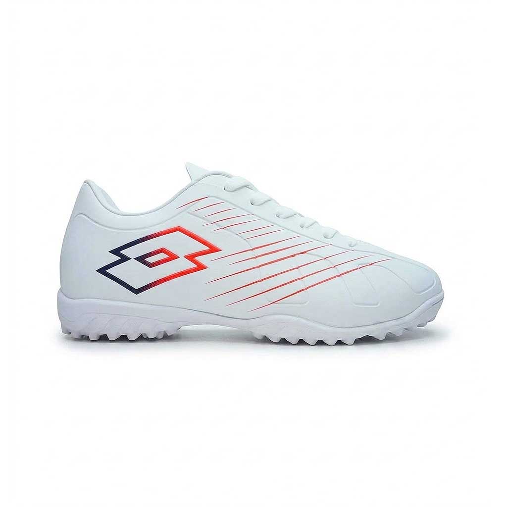 Zapato Baby Fútbol Niño Lotto Fiore Jr Turf Blanco Rojo