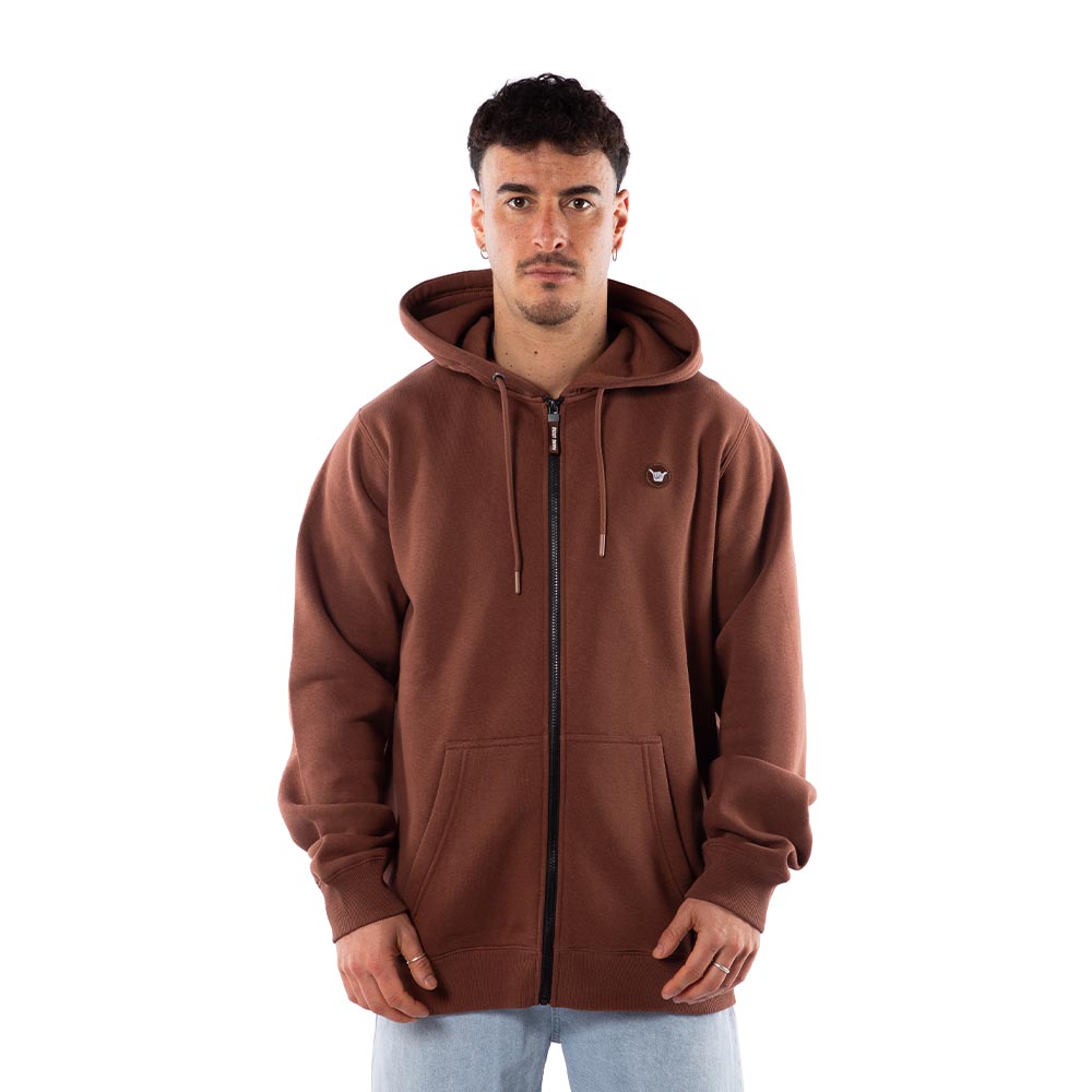 Polerón Hombre Hang Loose Full Zipper Brown Essencial