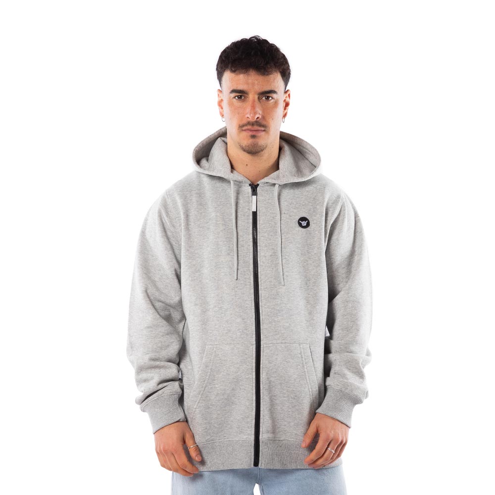 Polerón Hombre Hang Loose Full Zipper Melange Light Gray Essencial