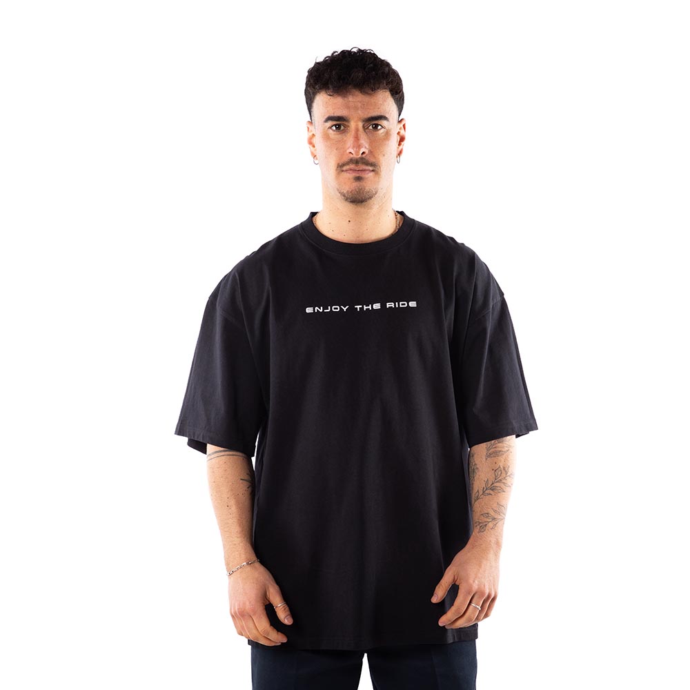 Polera Hombre T-Shirt Oversize Hang Loose Black Enjoy The Ride