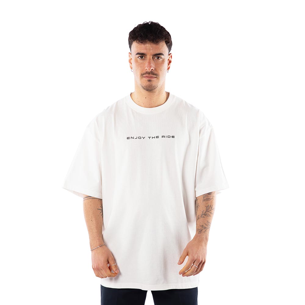 Polera Hombre T-Shirt Oversize Hang Loose White Enjoy The Ride