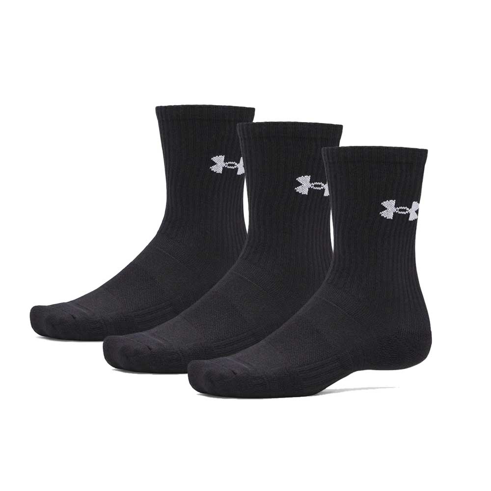 Tripack Pack 3 Pares Calcetines Under Armour Performance Cotton Crew Negro