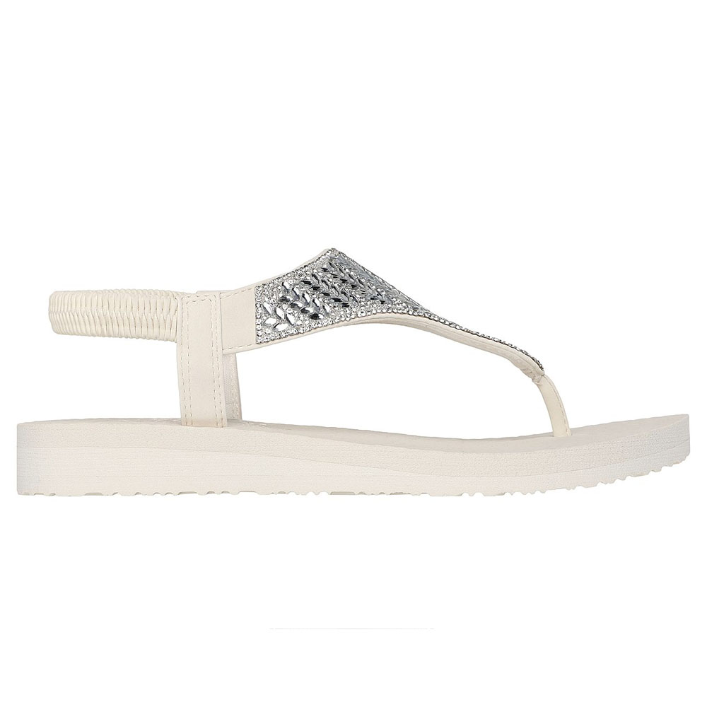 Sandalias Urbanas Mujer Skechers Meditation - Glamorous Muse Blanco