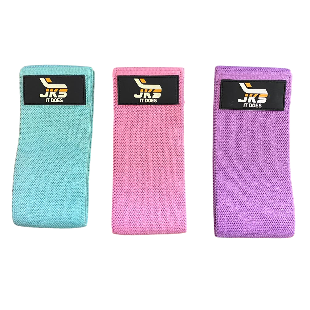 Bandas Elásticas 3 Pcs De Tela Con Bolso Pro Fitness Jks