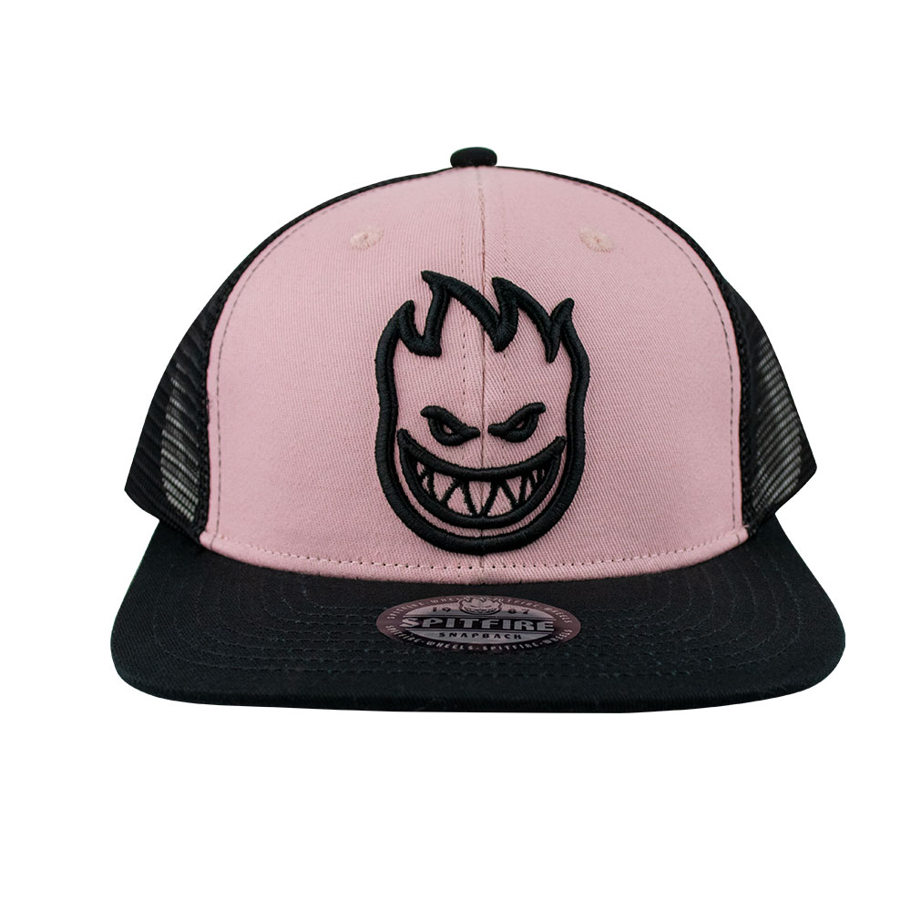 Gorro snapback trucker visera plana big head rosado