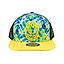 Gorro snapback trucker kids visera plana big head tye dye turquesa-amarillo-azul.