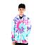 Polerón full zipper con capucha lila turquesa tie dye spitfire hombre street culture season