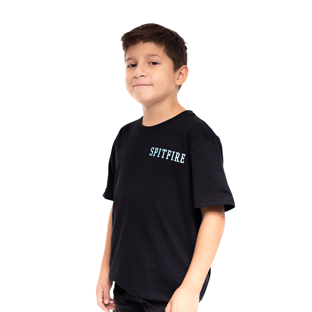 Polera Niño Ride The Fire Negro Celeste Spitfire