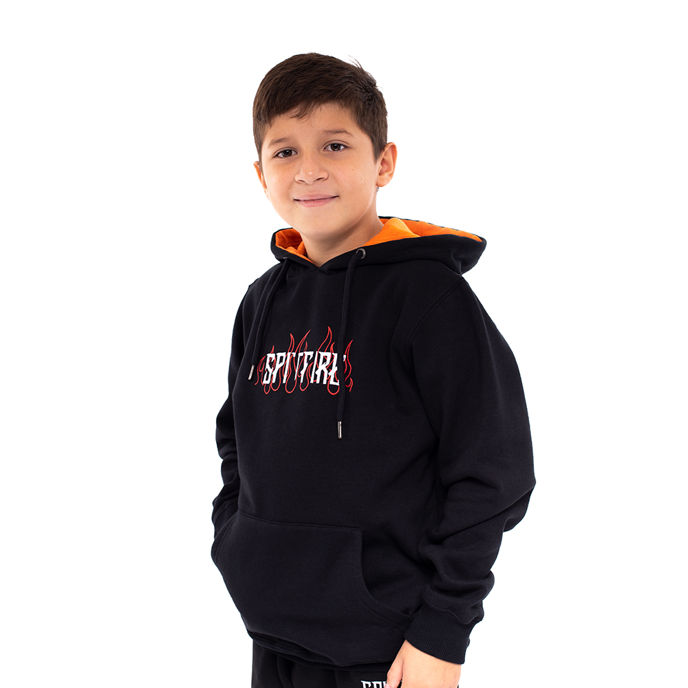 Polerón Hoodie Long Fit Niño Spitfire Negro