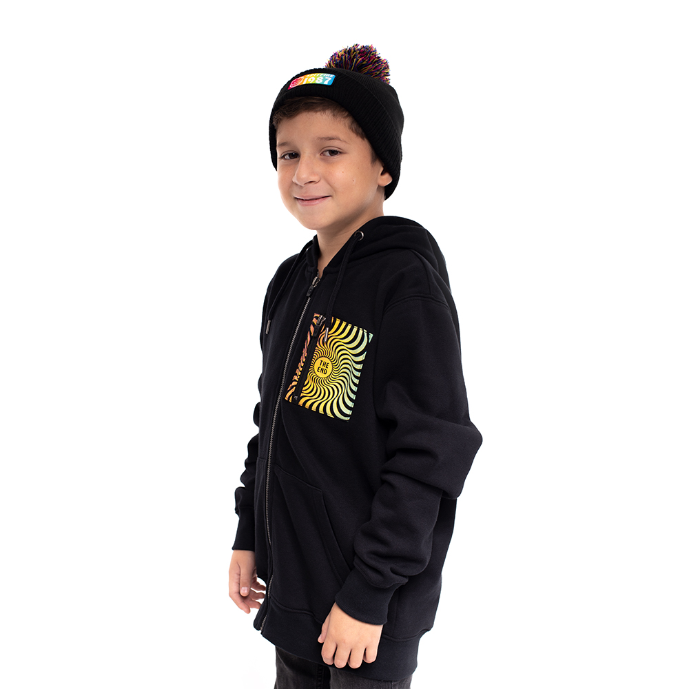 Polerón con cierre y capucha de niño spitfire trippy swirl negro