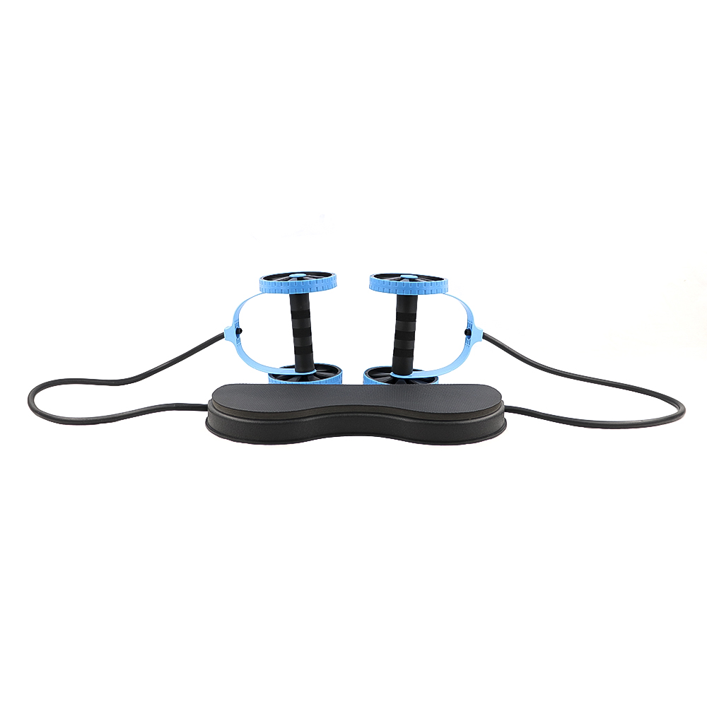 Set doble rueda abdominal con base