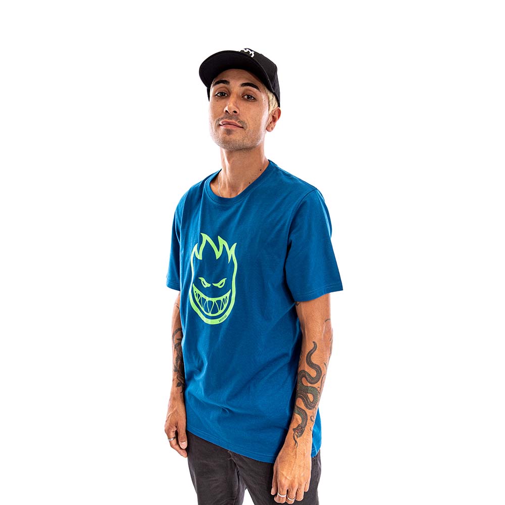 Polera Manga Corta Spitfire Bighead Hombre Azul 