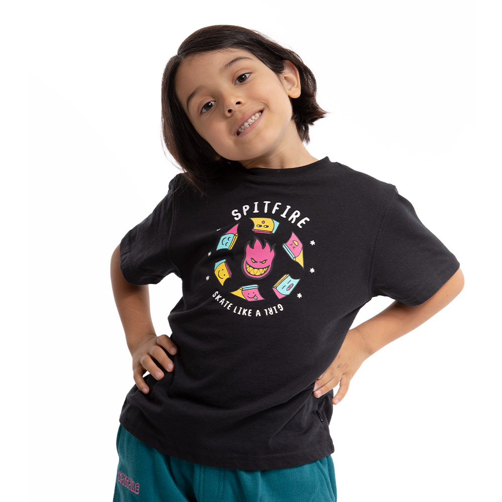 Polera Infantil Skate Like A Girl Negro Spitfire
