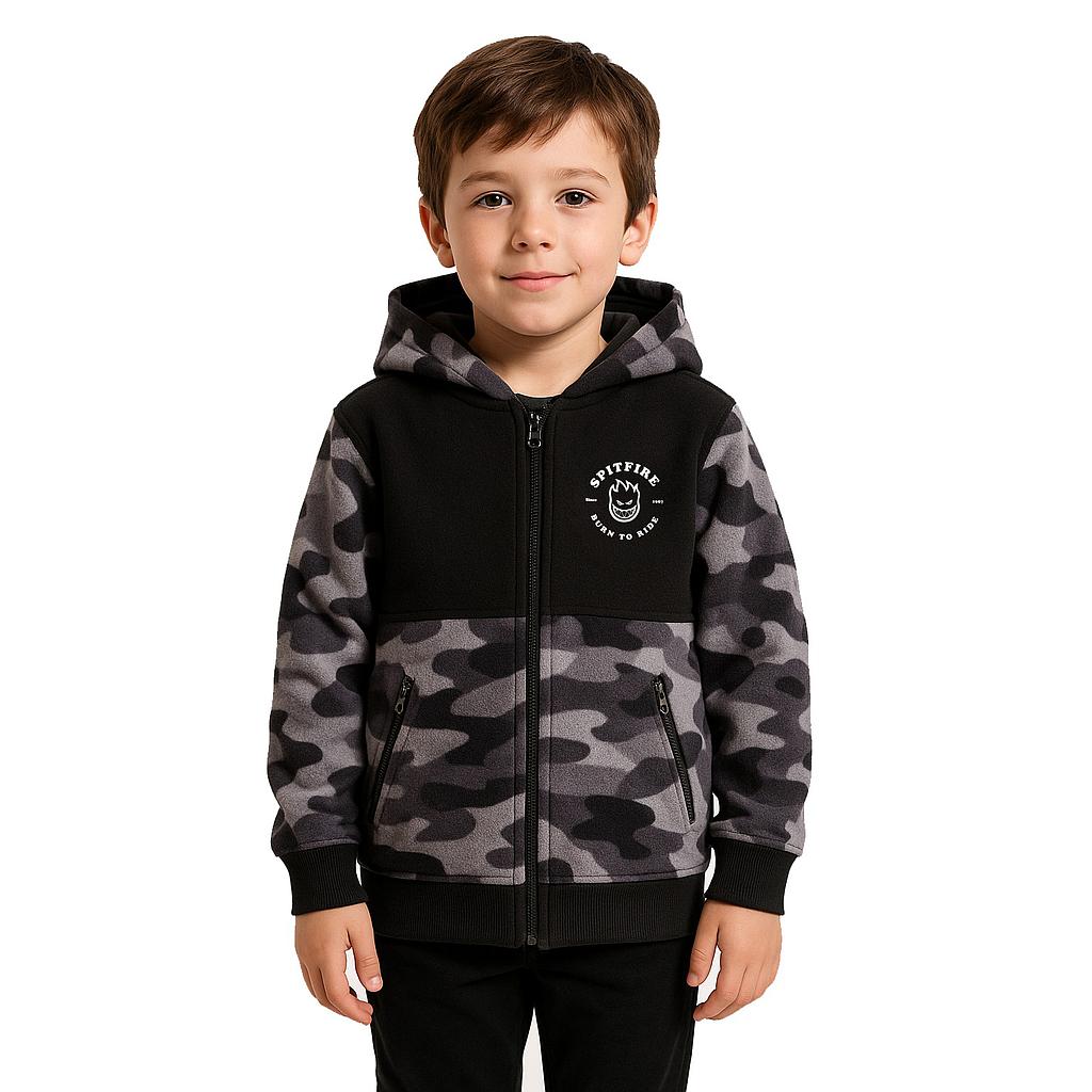 Polerón Micropolar Full Zipper Gris Niños Spitfire