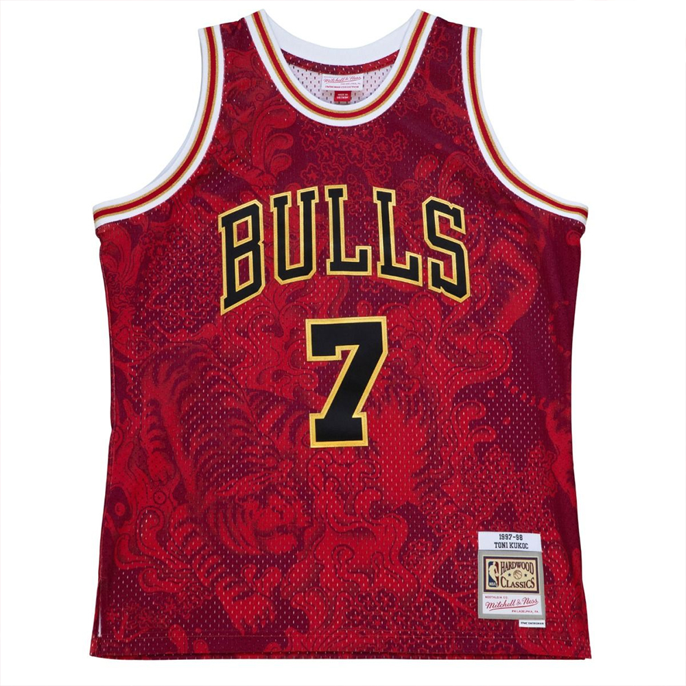 Swingman Jersey Nba Toni Kukoć 7 Chicago Bulls 1997-98 Asian Heritage CNY 4.0 Mitchell and Ness