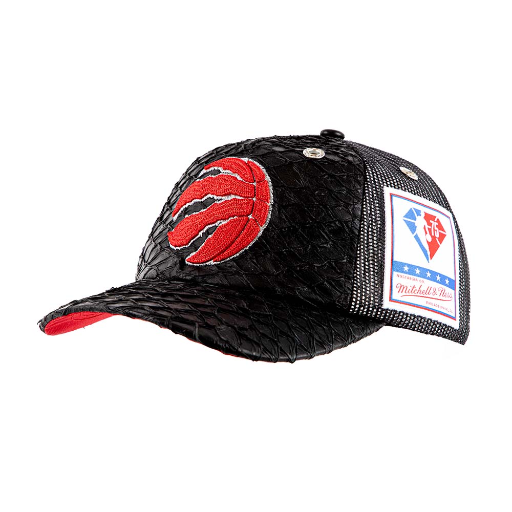 Gorro Jockey Mitchell and Ness Toronto Raptors Snapback Platinum Lux Trucker Negro