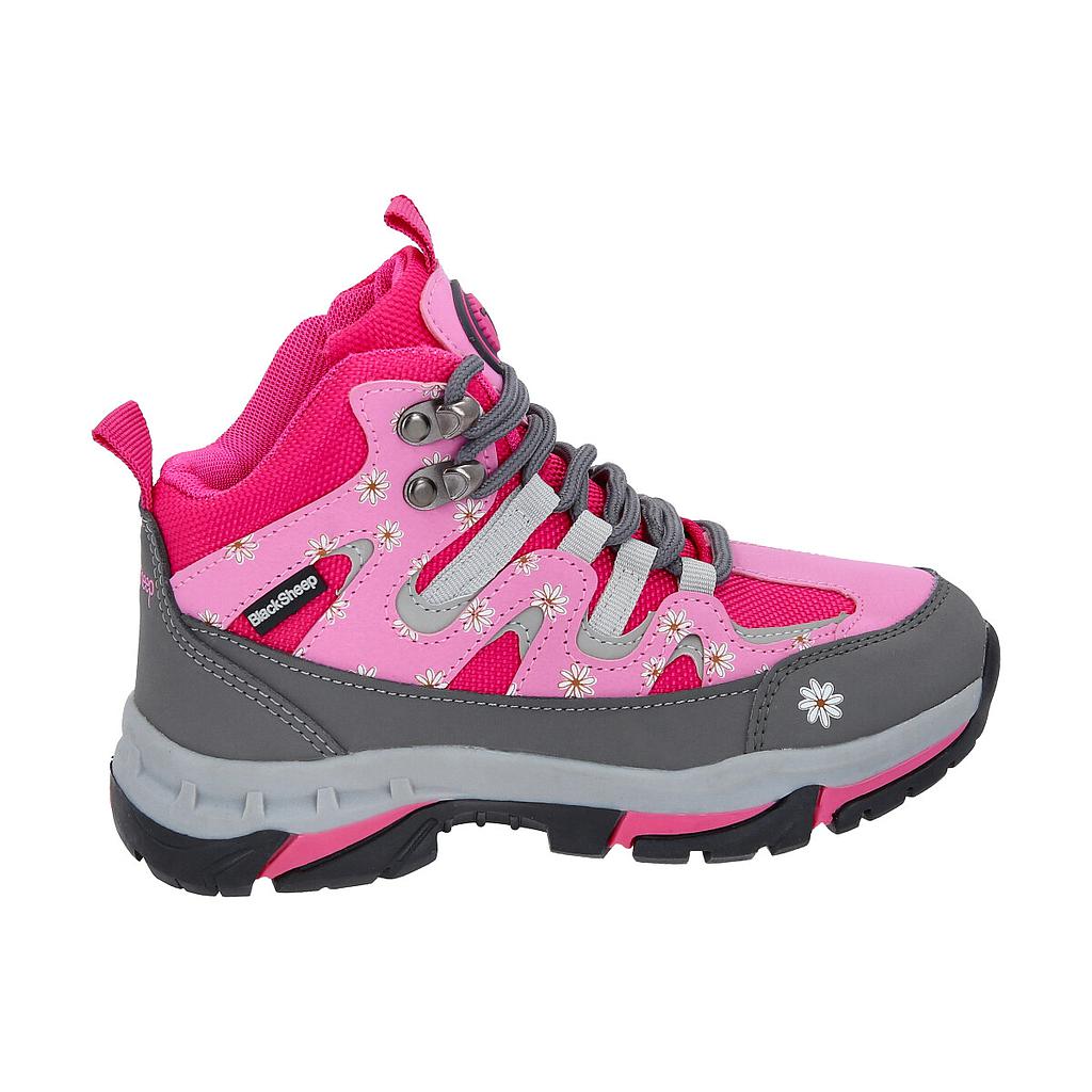 Zapato Outdoor Infantil Alto Fucsia Flores Mauco Blacksheep