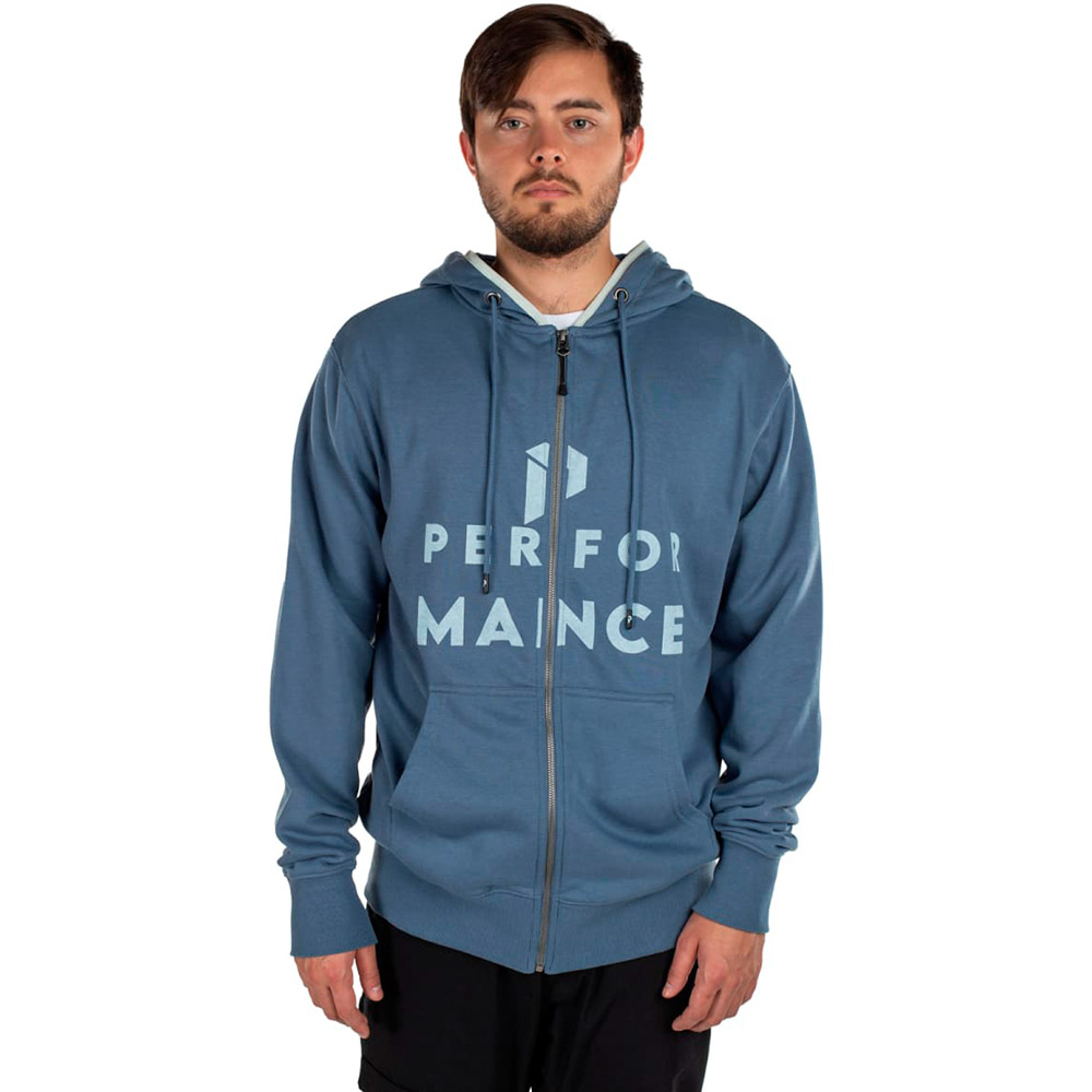 Polerón Full Zipper Peak Performance Hombre Strom Azul Piedra