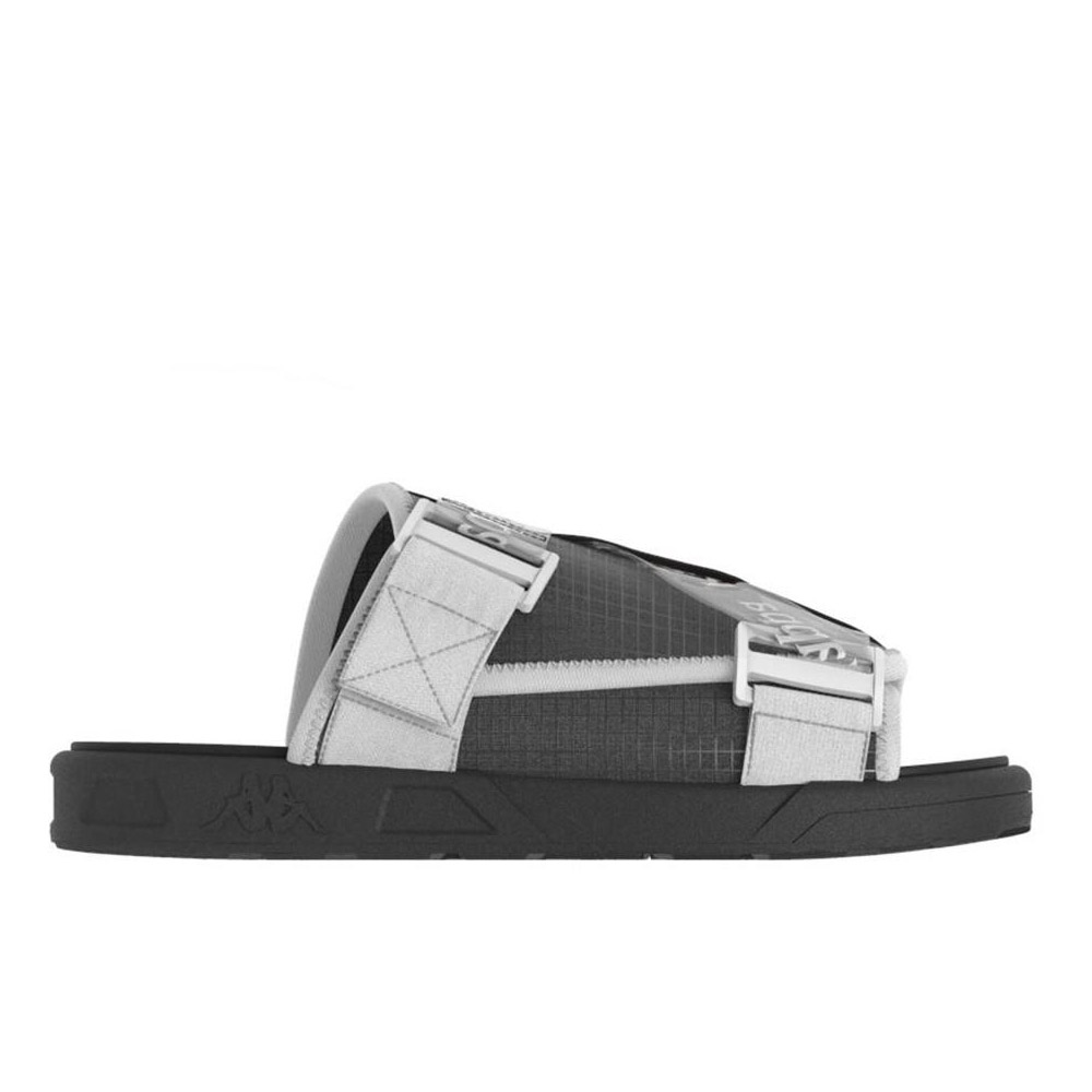 Sandalias Unisex Kappa Authentic Mitel Negro Blanco