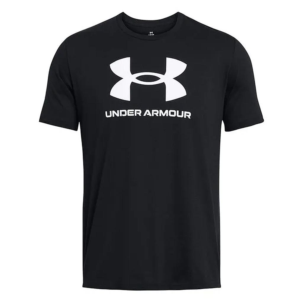 Polera Sportstyle Logo Manga Corta Negro Blanco Under Armour