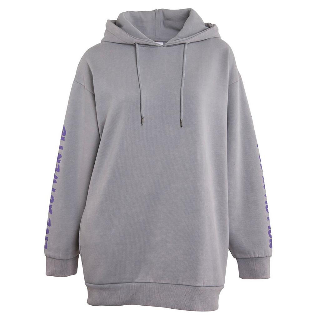 Poleron Largo De Mujer Kappa Hoodie K Gris