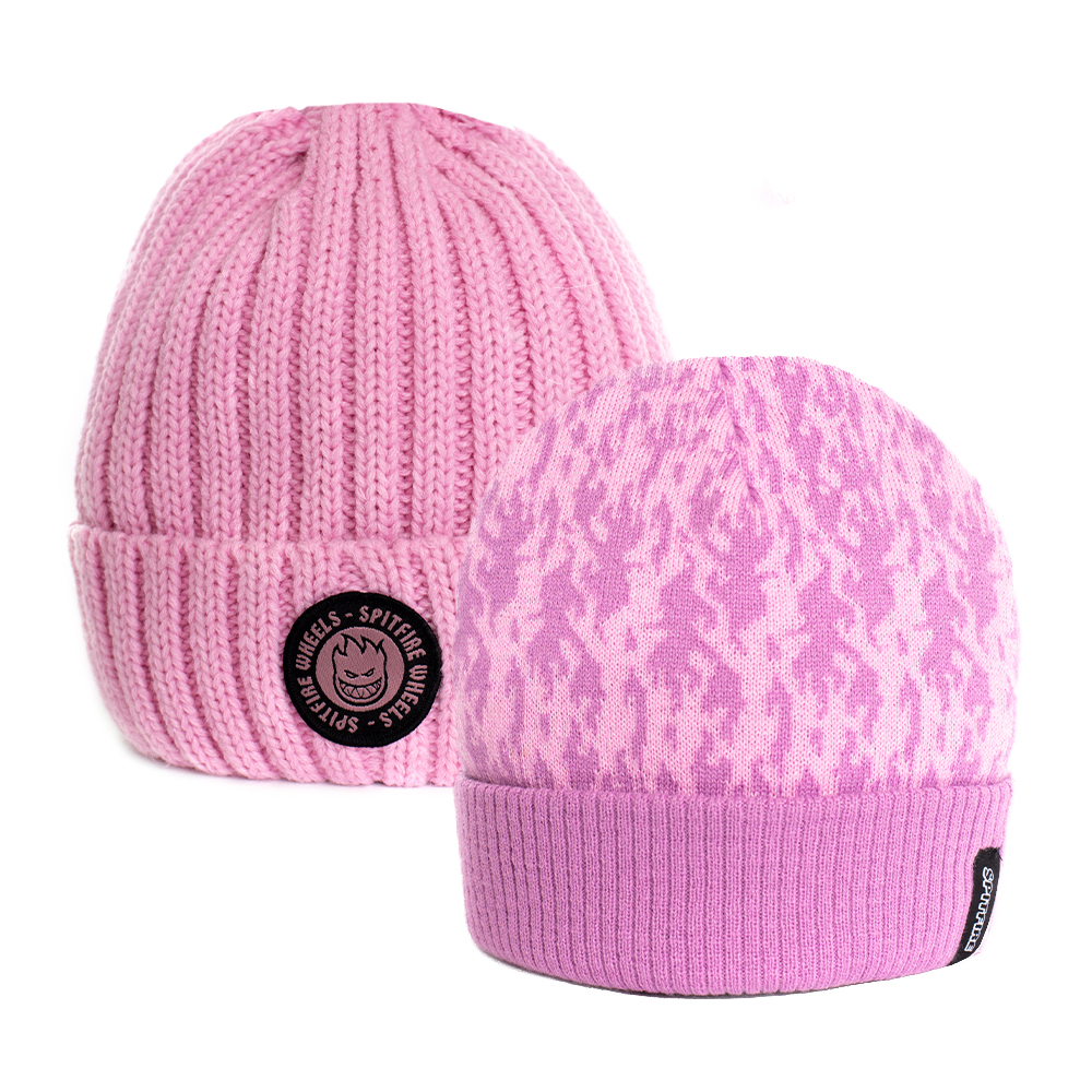 Pack 2 Gorros Beanie Lana Adulto Mujer 2 en 1 Pompom Intercambiable Invierno Frío Spitfire