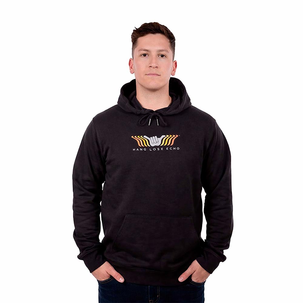 Poleron Hombre Hoodie Echo Negro Hang Loose