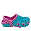 Sandalia Mujer Zueco Shell Turquesa Fucsia