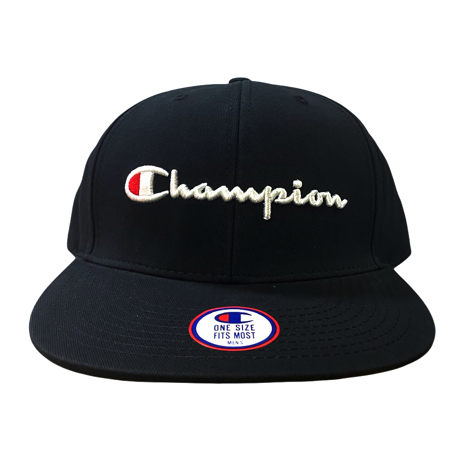 Gorro Jockey Champion BB Snapback 3D Script Negro