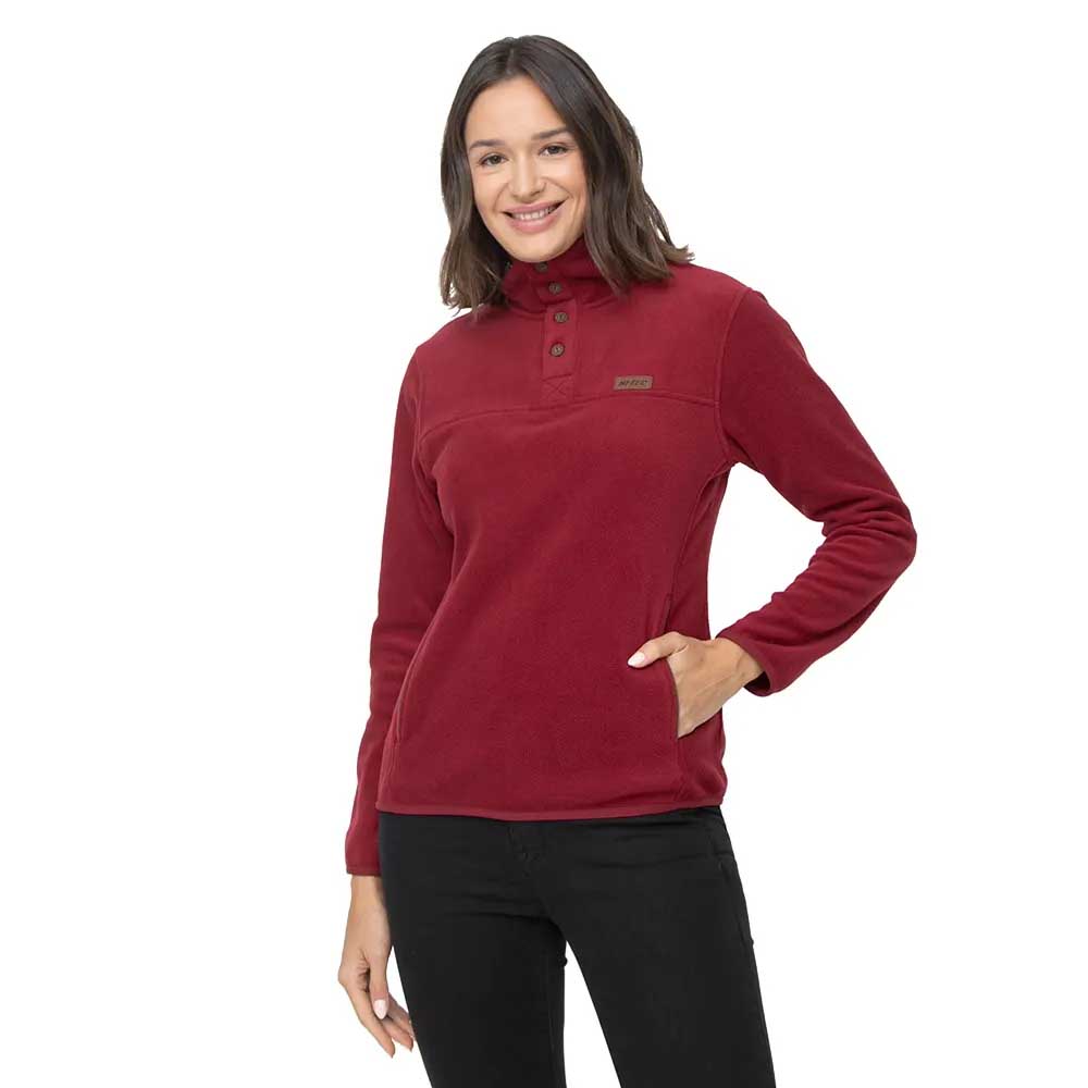 Polerón Polar Microfleece Half Buttons Hi-Tec Rojo