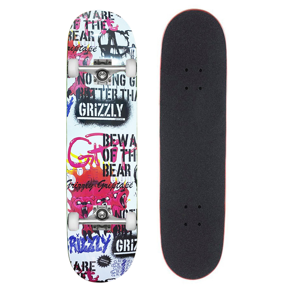 Tabla Skate Completa Beware Of The Bear 8.0'' Grizzly Griptape