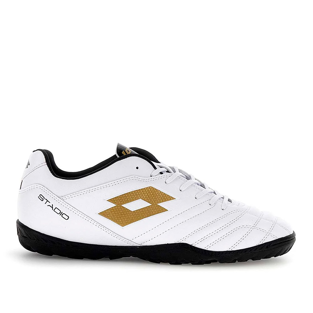 Zapatilla Baby Futbol Juvenil Lotto - Stadio 705 TF JR Blanco Dorado