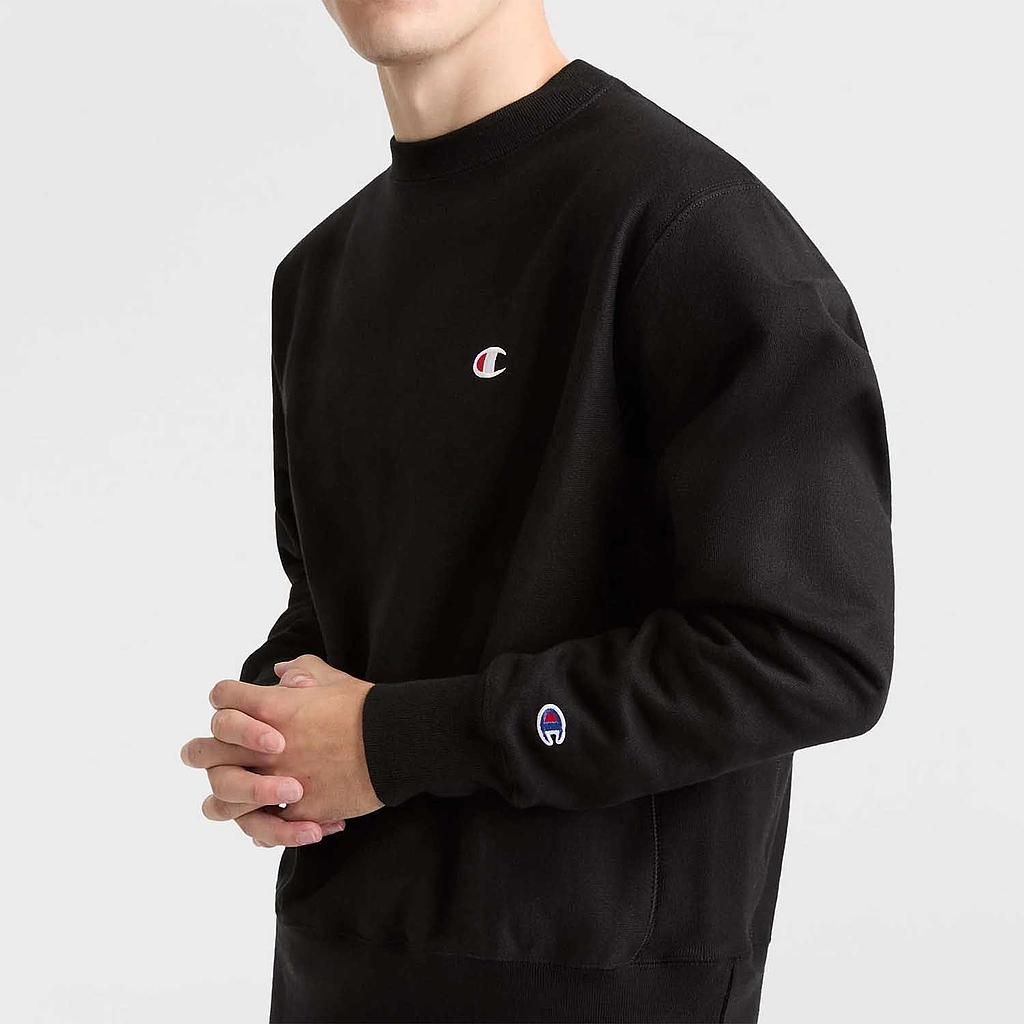 Poleron Hombre Crew Reverse Weave Champion Negro