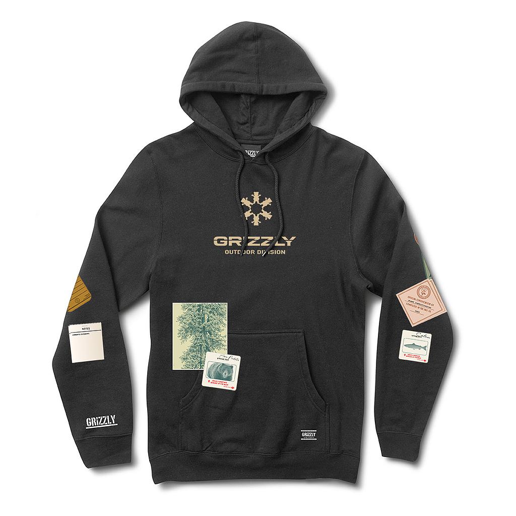 Poleron Hombre Grizzly Griptape Bulletin Board Negro
