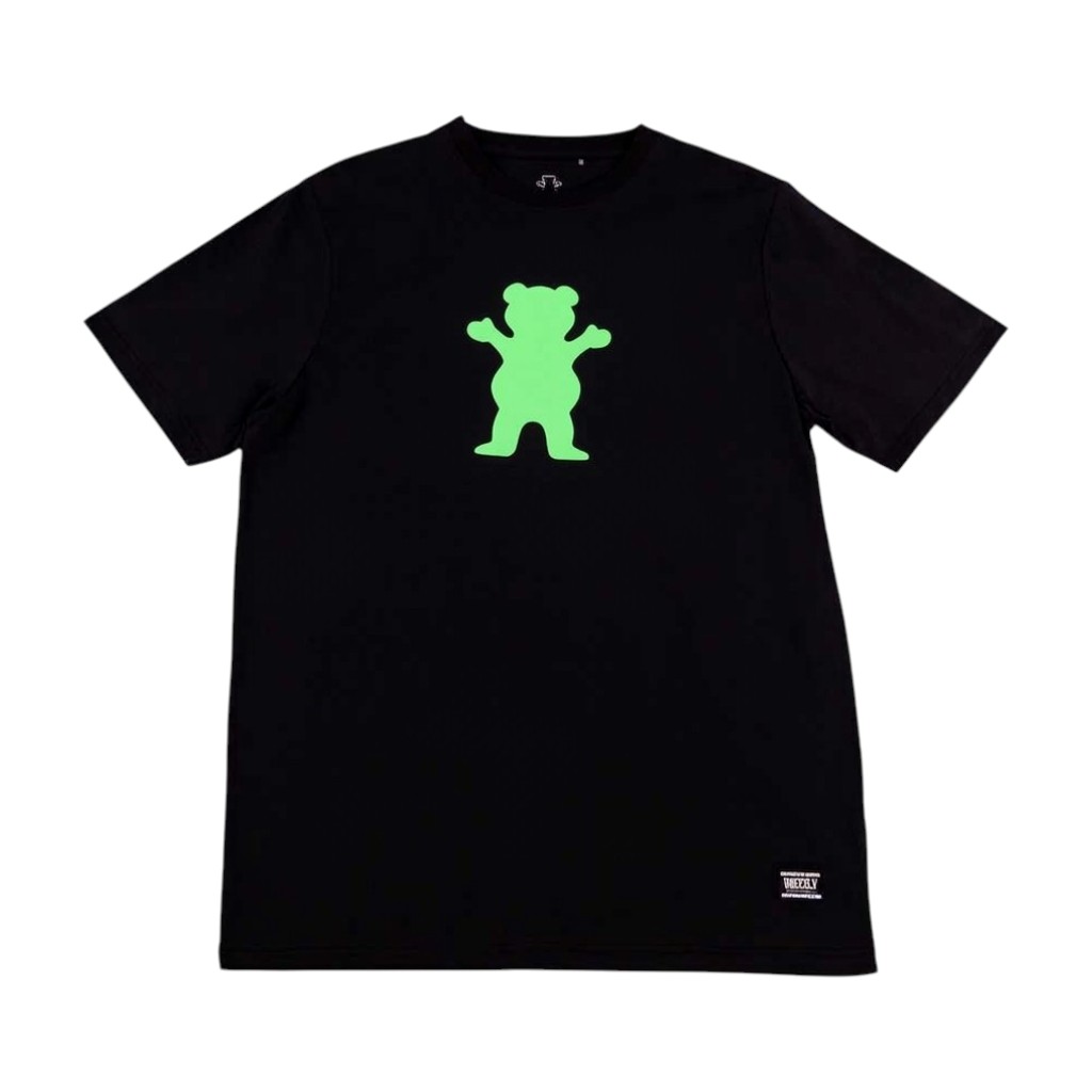 Polera Hombre Grizzly Griptape OG Bear Negro Verde