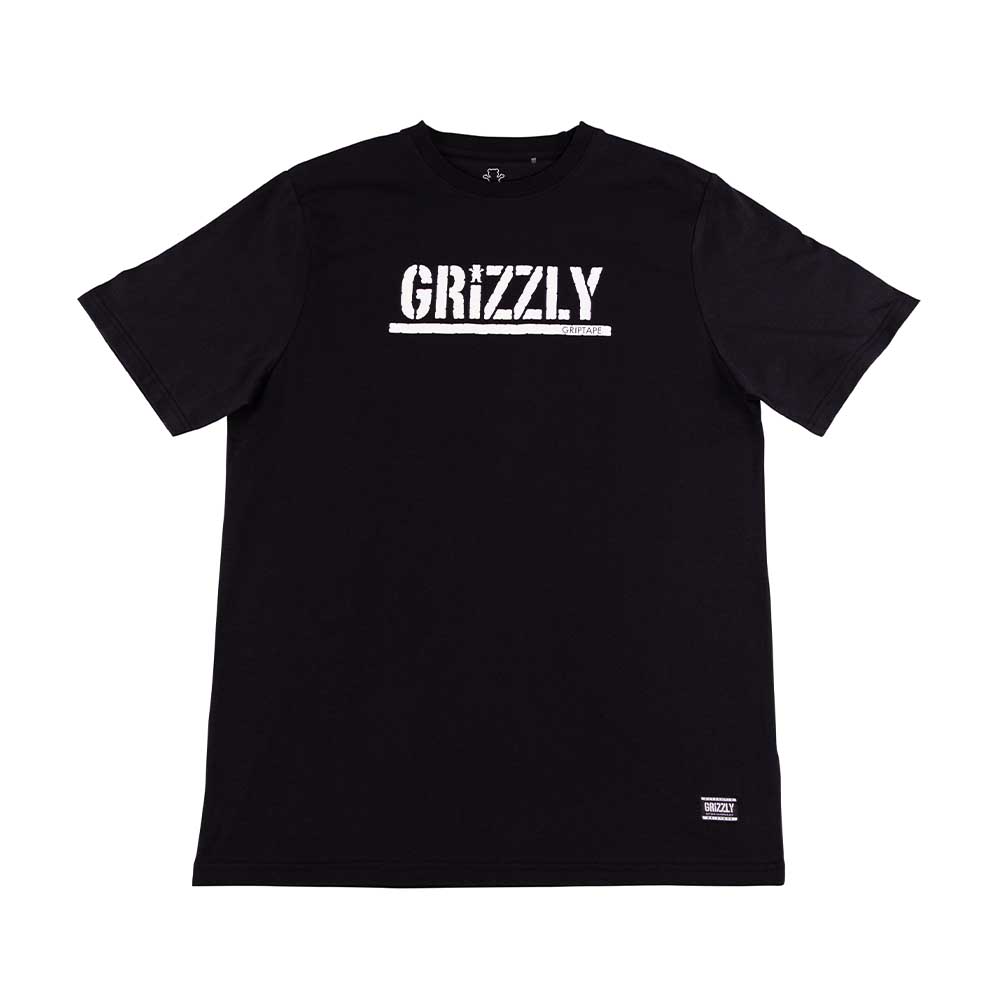 Polera Hombre Grizzly Griptape Print Script Logo Negro