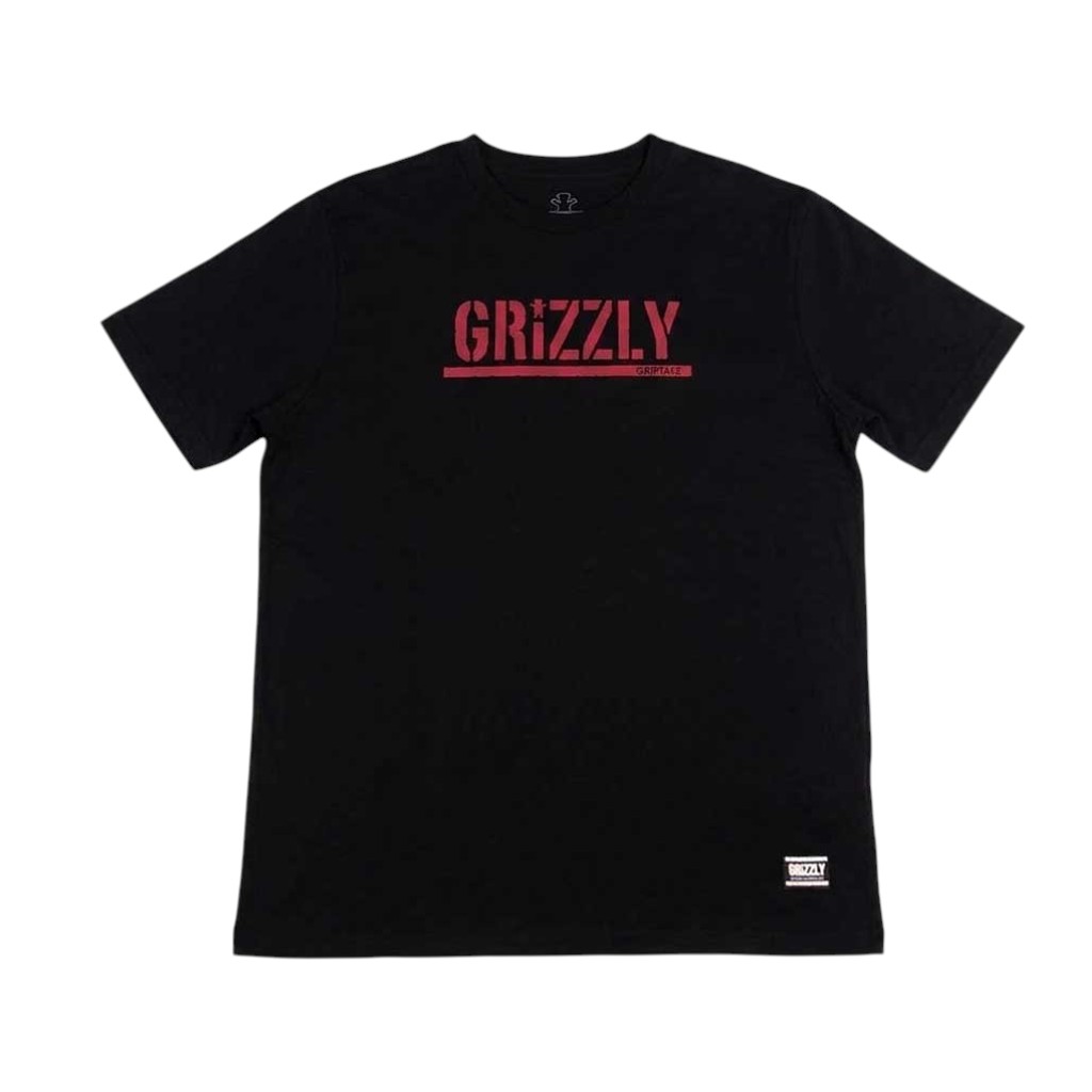 Polera Hombre Grizzly Griptape Print Script Logo Off Black