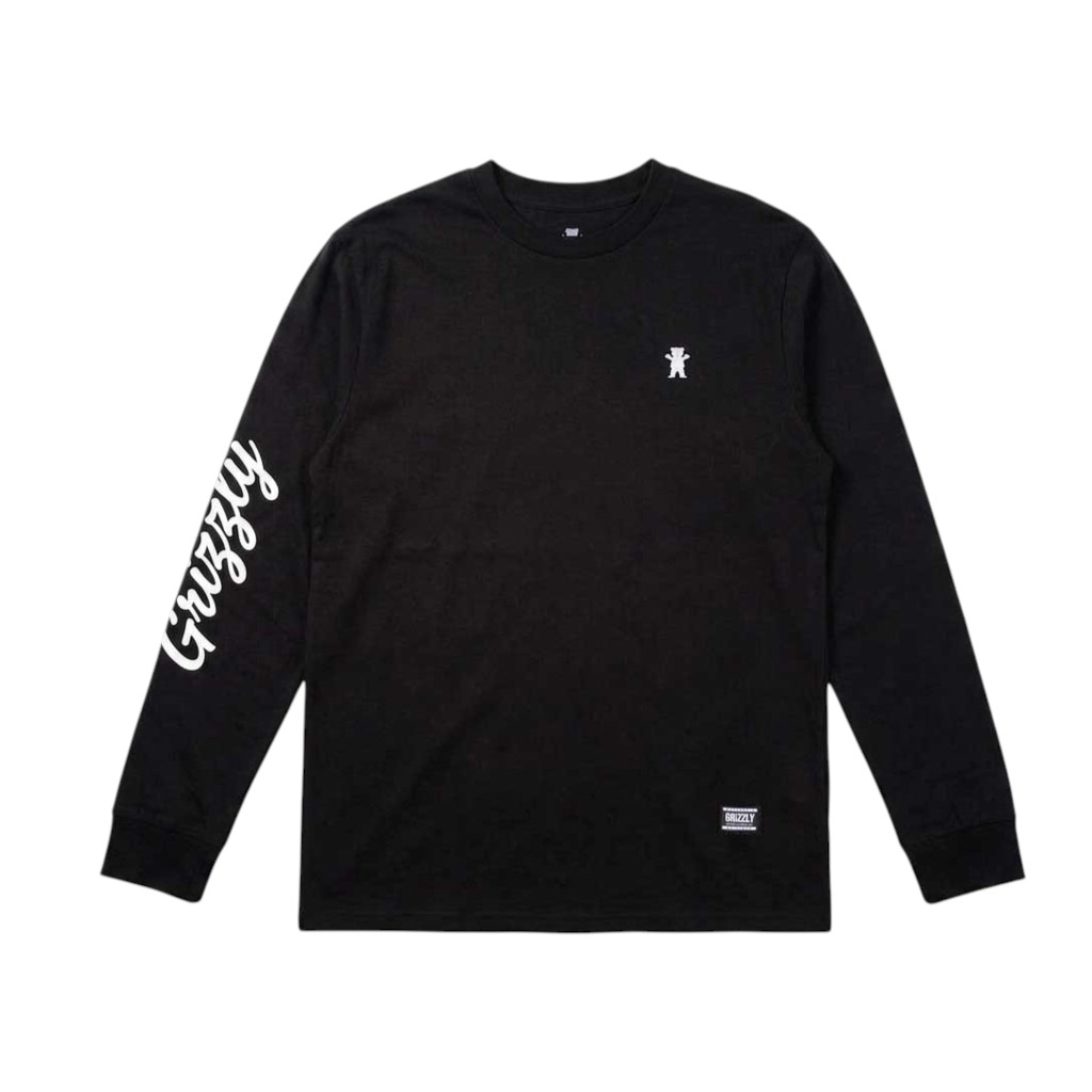 Polera Manga Larga Hombre Grizzly Griptape Embroidered OG Bear Negro