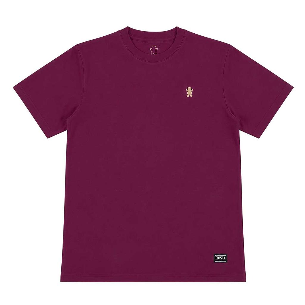 Polera Hombre Grizzly Griptape Embroidered OG Bear Burgundy