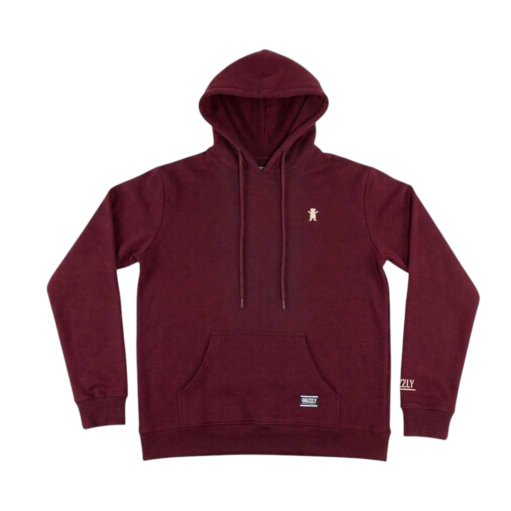 Polerón Hoodie Hombre Grizzly Griptape OG Bear Burgundy